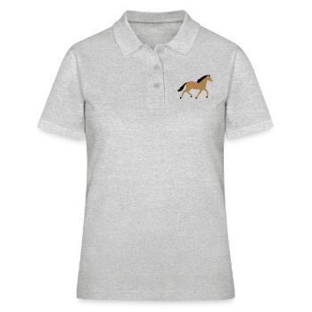 Pferd vektor - Frauen Polo Shirt - Grau meliert - Vorne - Ailine (174cm)