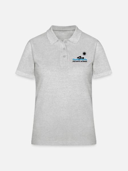 nager - Polo Femme - gris chiné