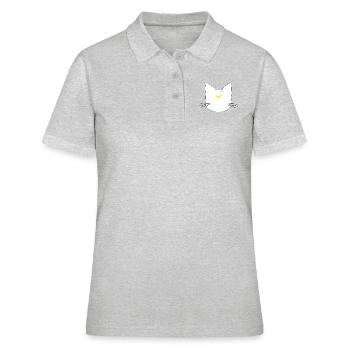 Luna in weiß mit schwarzer Umrandung - Frauen Polo Shirt - Grau meliert - Vorne - Ailine (174cm)