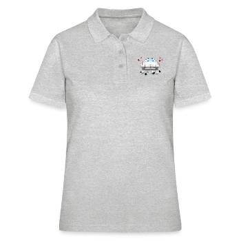 Voiture de mariage Mariage Blanc - Polo Femme - gris chiné - Devant - Ailine (174cm)