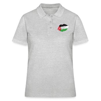 Kiss (Palestine / Palestine) - Polo Femme - gris chiné - Devant - Ailine (174cm)