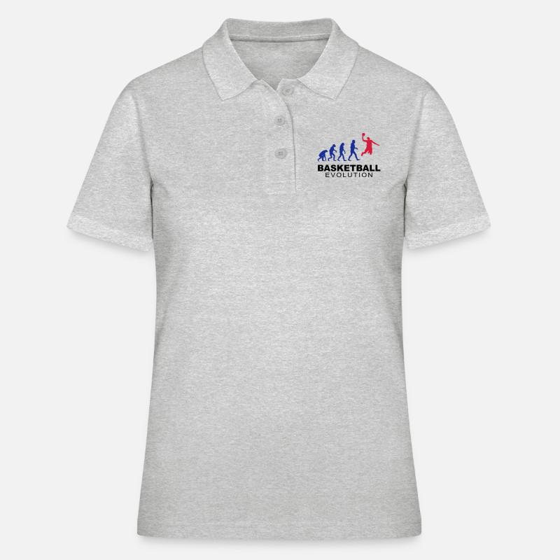 Basketball evolution - Frauen Polo Shirt - Grau meliert