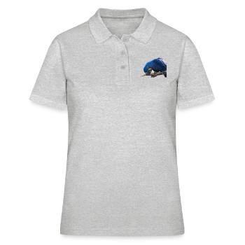 Hyazinth Ara Papagei Gesichtsansicht - Frauen Polo Shirt - Grau meliert - Vorne - Ailine (174cm)