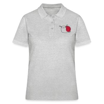 Kleine süße Schnecke - Frauen Polo Shirt - Grau meliert - Vorne - Ailine (174cm)