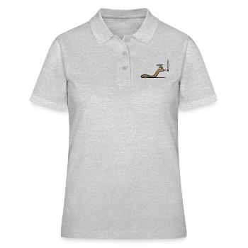 Wurm kiffen joint - Frauen Polo Shirt - Grau meliert - Vorne - Ailine (174cm)