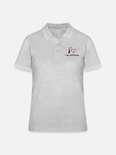 J'aime ma maîtresse ! - Polo Femme - gris chiné