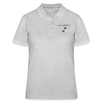 Maladroit mode on - Polo Femme - gris chiné - Devant - Ailine (174cm)