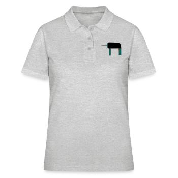 Bohrer Werkzeug Geschenkidee Handwerker Hobby - Frauen Polo Shirt - Grau meliert - Vorne - Ailine (174cm)