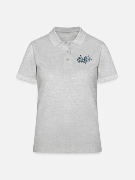 Hip Hop - Frauen Polo Shirt - Grau meliert