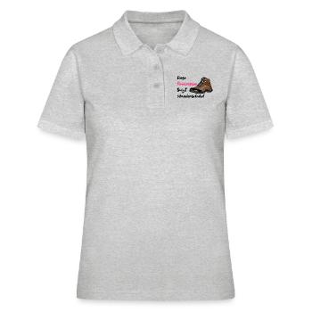 Prinzessin trägt Wanderschuhe, Wandern, Hiking - Frauen Polo Shirt - Grau meliert - Vorne - Ailine (174cm)