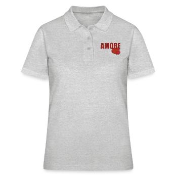 AMORE WITH HEART - Women's Polo Shirt - heather grey - Front - Ailine (174cm)