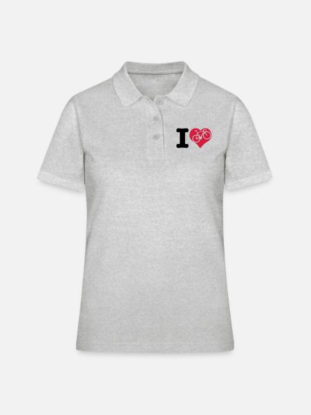 j'aime faire du vélo - Polo Femme - gris chiné