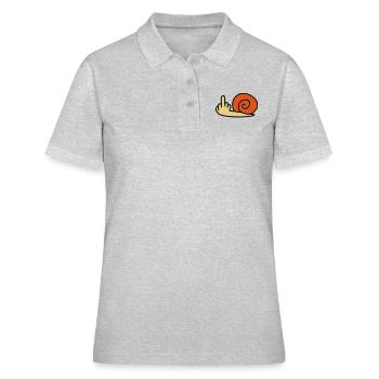 fuck_off_snail - Frauen Polo Shirt - Grau meliert - Vorne - Ailine (174cm)