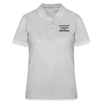 JUNGS MACHEN JUNGS - Frauen Polo Shirt - Grau meliert - Vorne - Ailine (174cm)