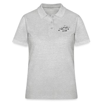 music - Frauen Polo Shirt - Grau meliert - Vorne - Ailine (174cm)