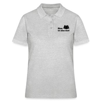 ohne wald - Frauen Polo Shirt - Grau meliert - Vorne - Ailine (174cm)