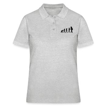 Evolution tuba Darwin funny marching band - Women's Polo Shirt - heather grey - Front - Ailine (174cm)