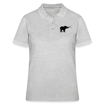 Bier Krug Elefant cool - Frauen Polo Shirt - Grau meliert - Vorne - Ailine (174cm)