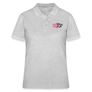 perspektive girls just wanna have fun spruch text - Frauen Polo Shirt - Grau meliert - Vorne - Ailine (174cm)