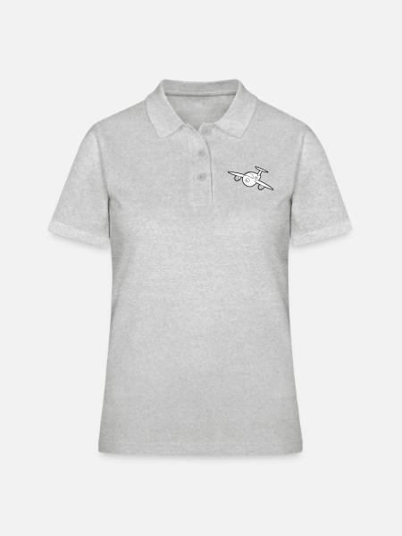 avion - Polo Femme - gris chiné