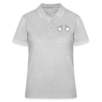 2 haende ich kontur hand comic cartoon zeigen zeig - Frauen Polo Shirt - Grau meliert - Vorne - Ailine (174cm)