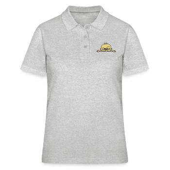 boeses gesicht verstecken mauer schild lustig comi - Frauen Polo Shirt - Grau meliert - Vorne - Ailine (174cm)