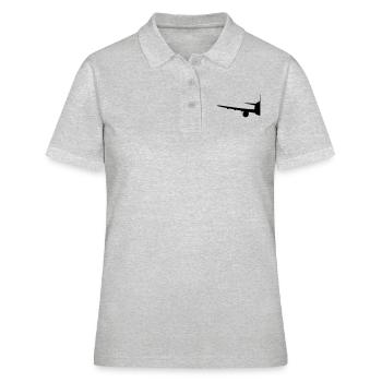 hälfte halb halbes geteilt vorne front flugzeug fl - Frauen Polo Shirt - Grau meliert - Vorne - Ailine (174cm)