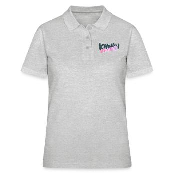 Kawaii Text - Frauen Polo Shirt - Grau meliert - Vorne - Ailine (174cm)