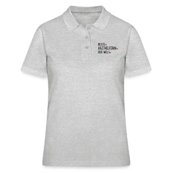 Arzthelferin - Frauen Polo Shirt - Grau meliert - Vorne - Ailine (174cm)