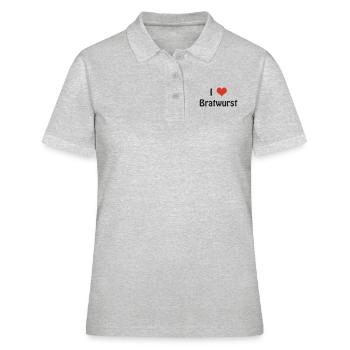 Bratwurst - Frauen Polo Shirt - Grau meliert - Vorne - Ailine (174cm)
