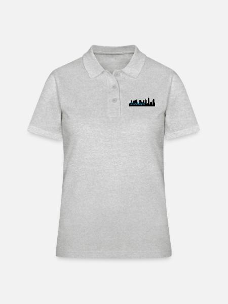 Brooklyn - Frauen Polo Shirt - Grau meliert