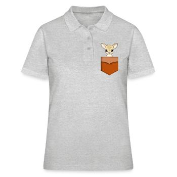 Poche cerf Bambi dans la poche - Polo Femme - gris chiné - Devant - Ailine (174cm)