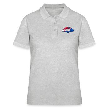 Croatie Australie Drapeau Coeur Forme De Coeur - Polo Femme - gris chiné - Devant - Ailine (174cm)
