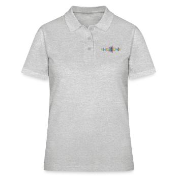 Ondes sonores Music Wave Vintage Retro DJ Heart Disc - Polo Femme - gris chiné - Devant - Ailine (174cm)