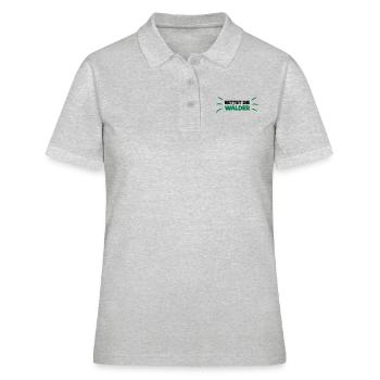 Rettet die Wälder! - Frauen Polo Shirt - Grau meliert - Vorne - Ailine (174cm)