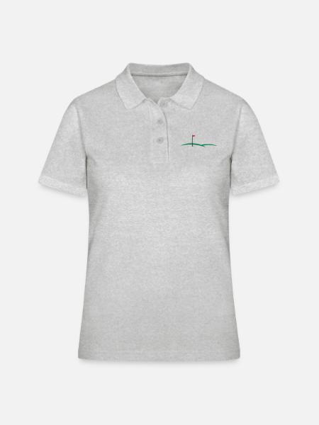 Trou de golf 3c - Polo Femme - gris chiné