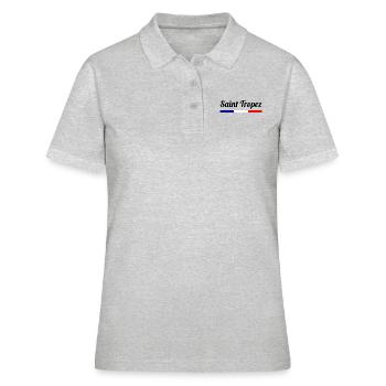 Saint Tropez - France - Cote d´Azur - Frauen Polo Shirt - Grau meliert - Vorne - Ailine (174cm)
