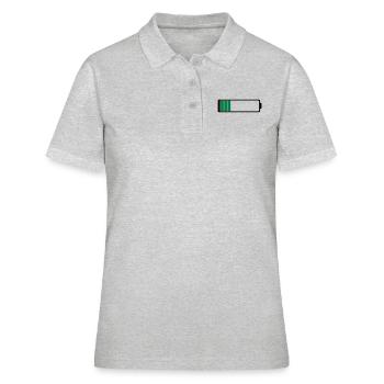 Akku leer - Frauen Polo Shirt - Grau meliert - Vorne - Ailine (174cm)