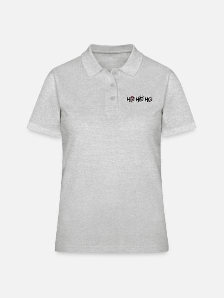 Ho Ho Ho - Frauen Polo Shirt - Grau meliert