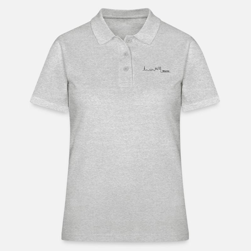 worms skyline - Women's Polo Shirt - heather grey