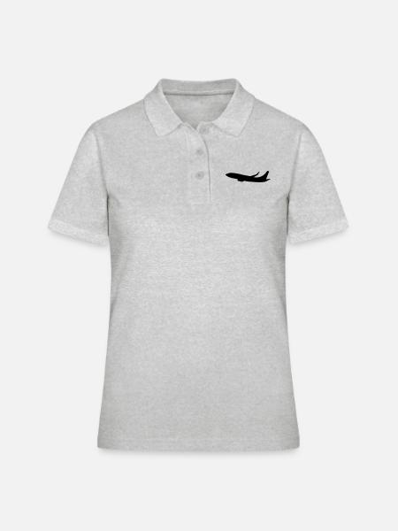 flugzeug - Frauen Polo Shirt - Grau meliert