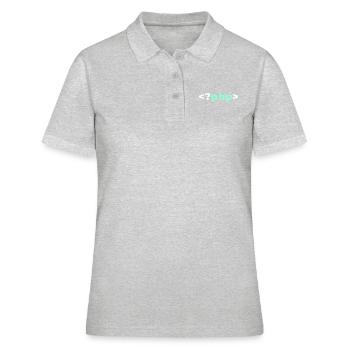 Chemise de développeur de logiciel de programmeur PHP - Polo Femme - gris chiné - Devant - Ailine (174cm)