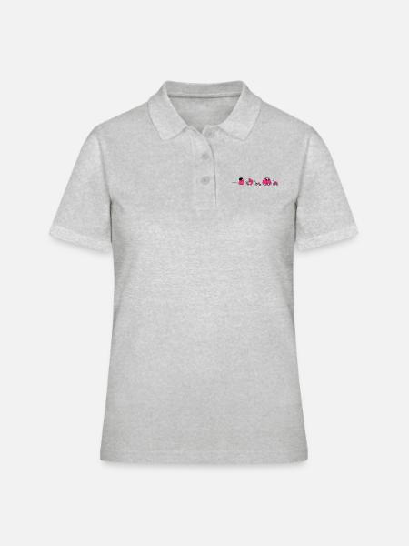 Evolution erfahren - Frauen Polo Shirt - Grau meliert