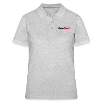 GameStonk - Frauen Polo Shirt - Grau meliert - Vorne - Ailine (174cm)