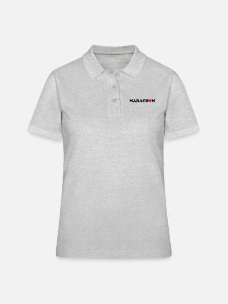 marathon - Polo Femme - gris chiné
