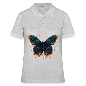 Image de papillon - Polo Femme - gris chiné - Devant - Ailine (174cm)