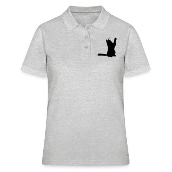 Maine Coon 2 - Frauen Polo Shirt - Grau meliert - Vorne - Ailine (174cm)