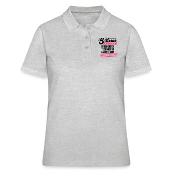 5Sterne Biologisch Technische Assistentin - Frauen Polo Shirt - Grau meliert - Vorne - Ailine (174cm)