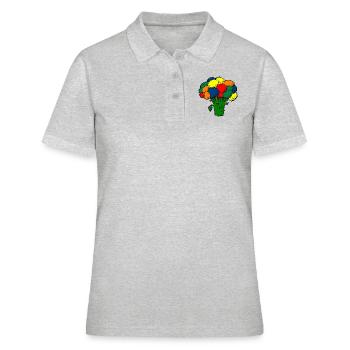broccoli brokkoli veggie gemuese vegetables13 - Frauen Polo Shirt - Grau meliert - Vorne - Ailine (174cm)