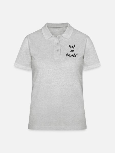 Prof de maths - Polo Femme - gris chiné